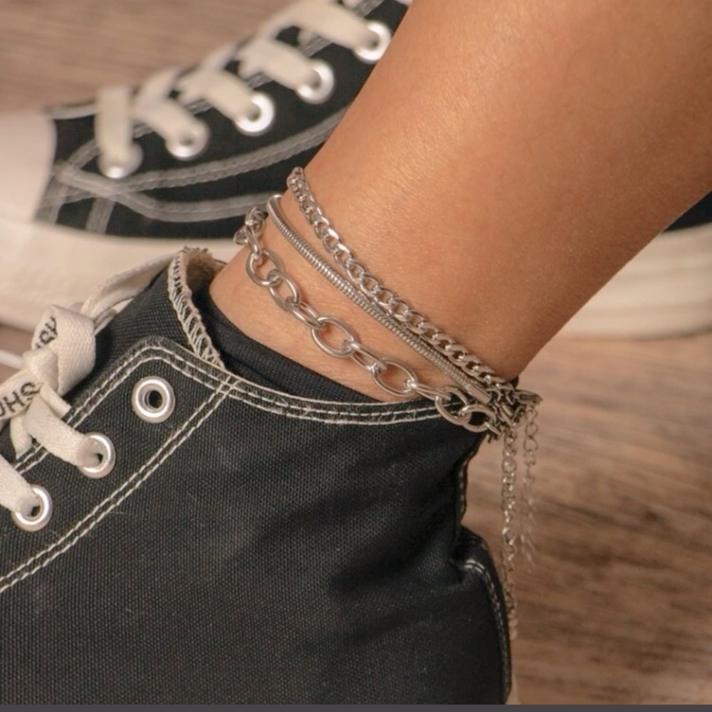 3 Chain Silver Anklet!!! Adorable